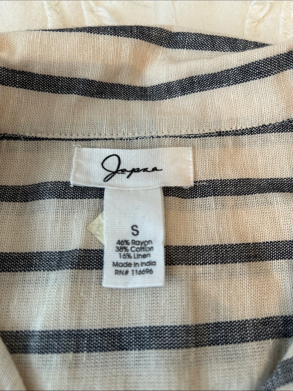 Japna Beige and Navy Striped Shirt Dress - Picture 6 of 8
